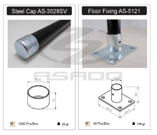 Chụp chân ống - Ke bắt sàn AS-3028SV/AS-5121 - steel-cap-3028sv-floor-fixing-as-5121 copy